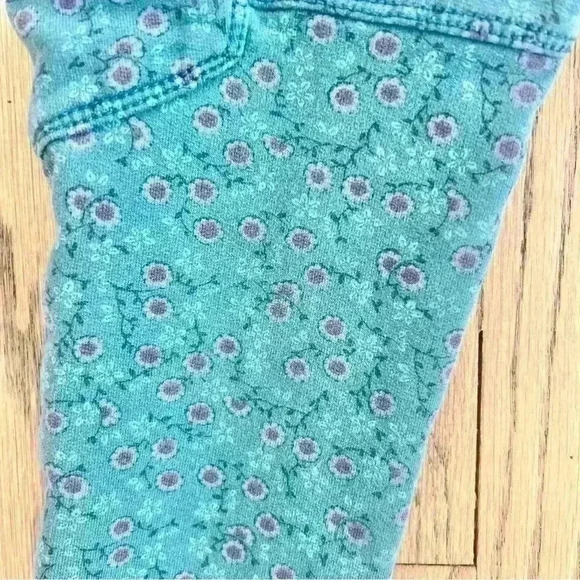 Tea Turquoise Floral Cargo Legging Pants Girls Size 4 - Picture 7 of 10
